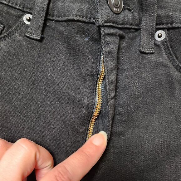 Hudson High Waisted Rise Super Skinny Black Jeans Barbara Stretchy Casual Basic - Picture 7 of 14